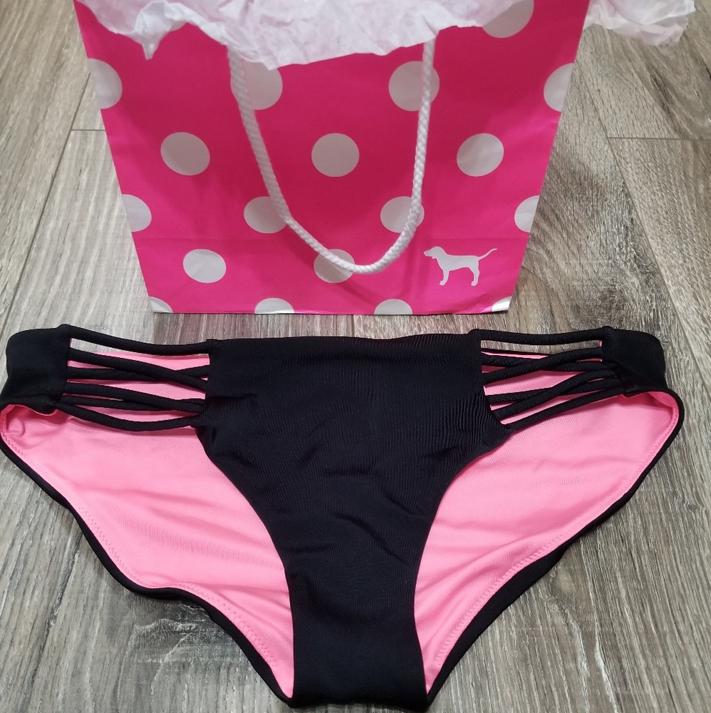 VS PINK black bikini bottoms brand new sz small